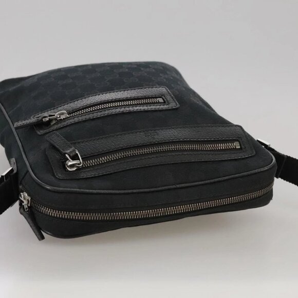 GUCCI GG Canvas Shoulder Bag Black Silver - Picture 8 of 15